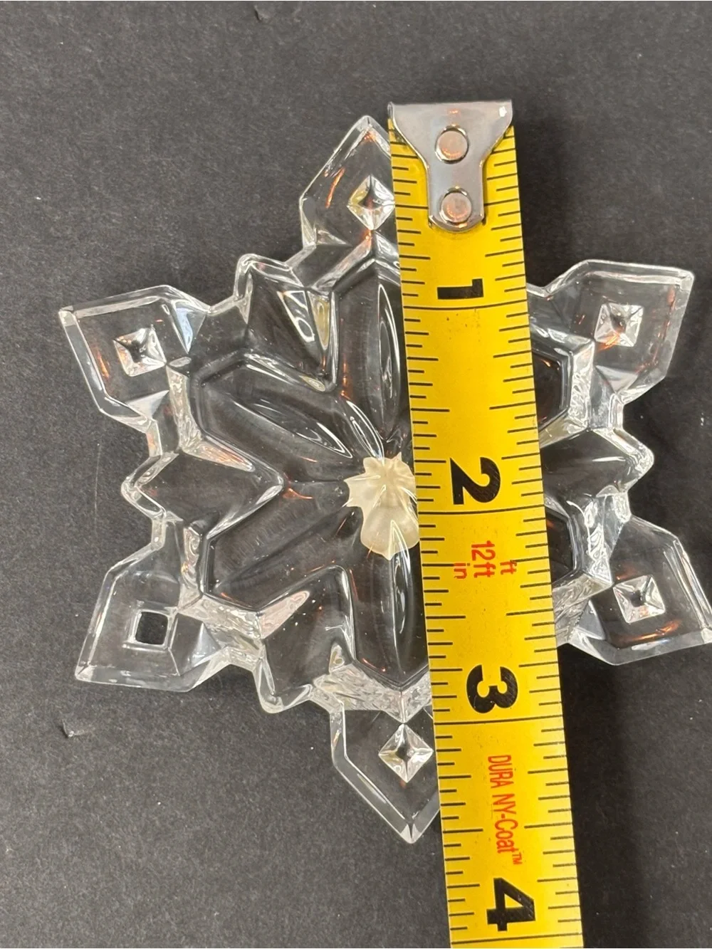 German Made Mikasa Crystal Snowflake Christmas Ornament w Original Label & Box